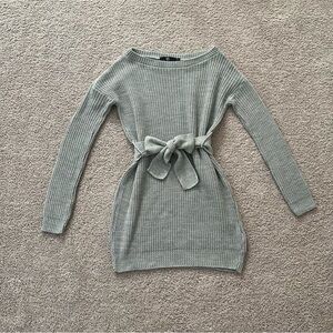 Gray sweater dress